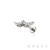 DOVE MULTI CZ THREADLESS (PUSH IN) 316L SURGICAL STEEL LABRET SET